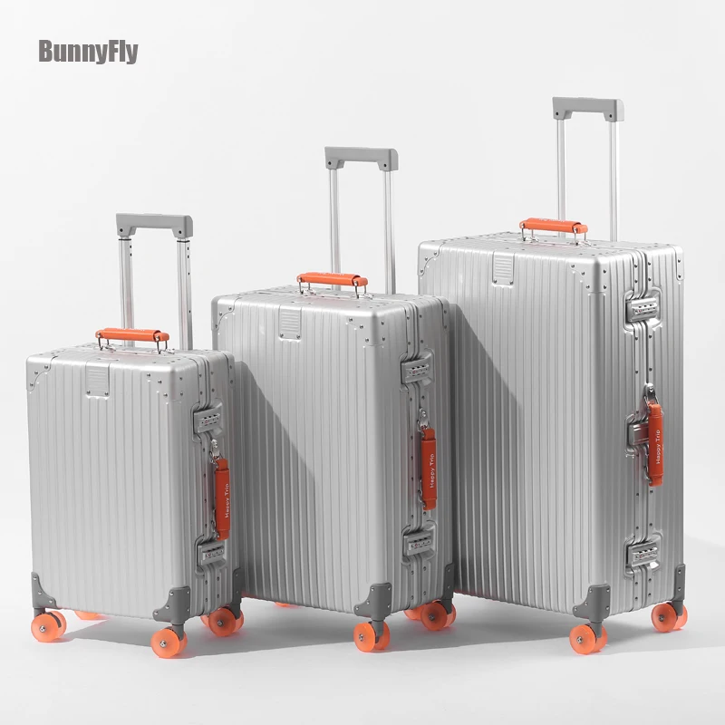 

BunnyFly 20/24/29 inch Aluminum-magnesium Alloy Suitcase with Colorful Spinner Wheel TSA Lock Travel Case Bag Rolling Luggage