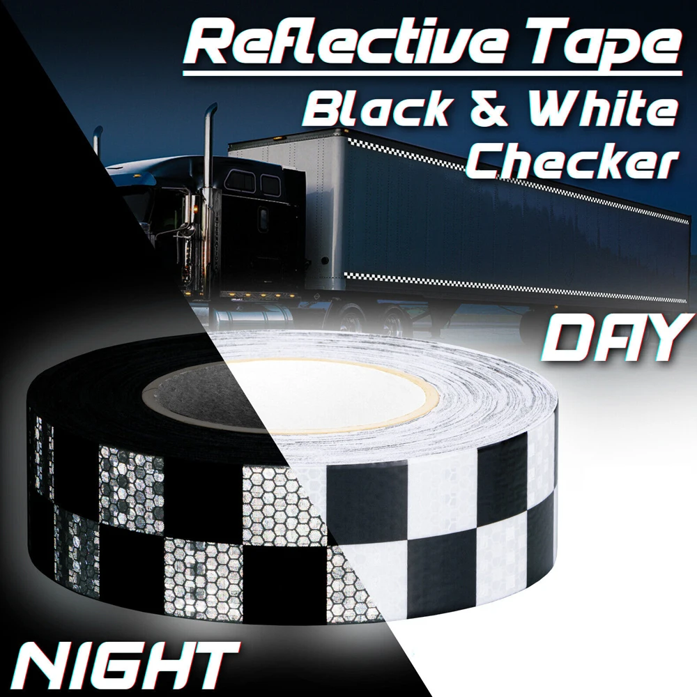 Reflective Sign Tape Warning Safety Sticker For Car Bumper Trunk Reflector Hazard Tape Accessories