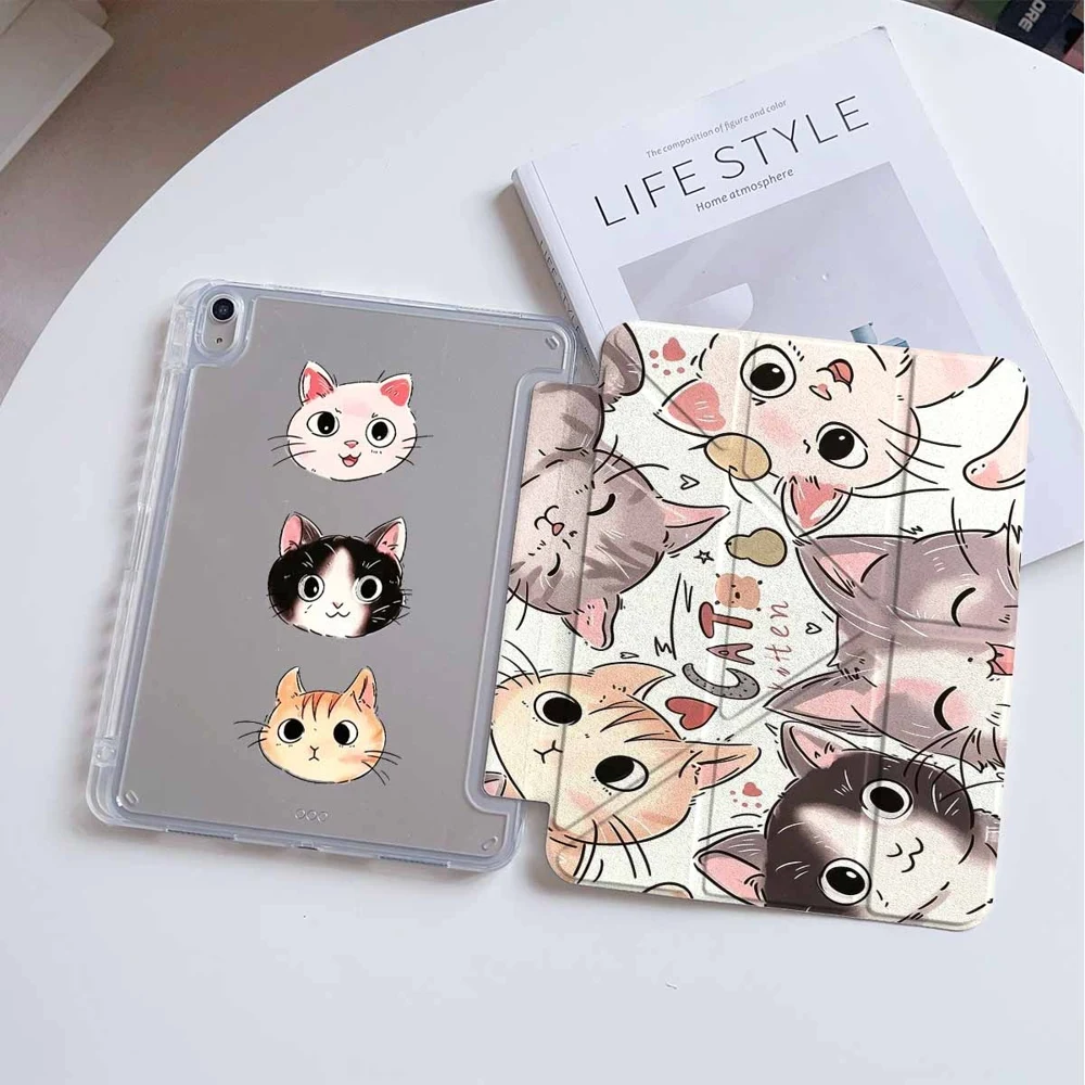 Cute Cat Collection For Samsung Galaxy Tab A8 A9 A11 S6 S7 S8 S9 S10 FE Plus Lite Protective With Pen Slot Tablet Case