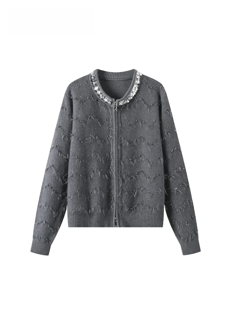 

Вязаный свитер CaraCLUB больших размеров с круглым вырезом и длинными рукавами для женщин, новая зимняя коллекция, повседневный дизайн, топ для полных женщин