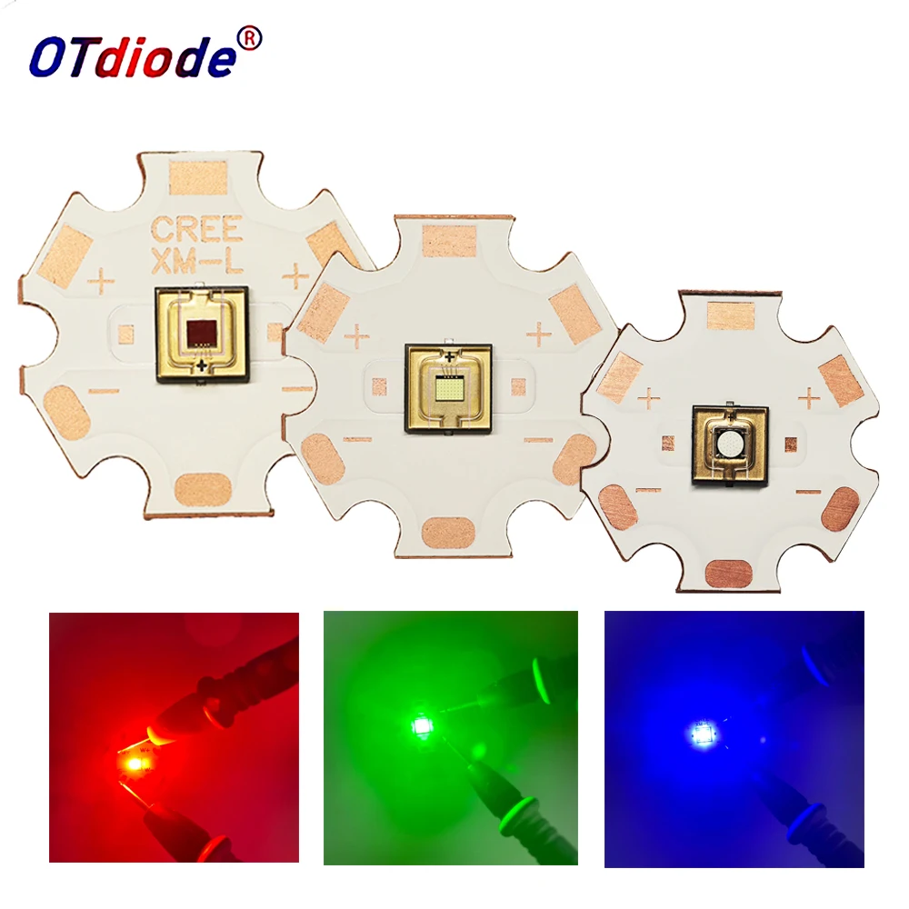 20W High Power Laser Light Beads SMD 5050 XML 2.2V Red 620nm 3V Blue 450nm Green 520nm For Outdoor Flashlight Torch Accessory