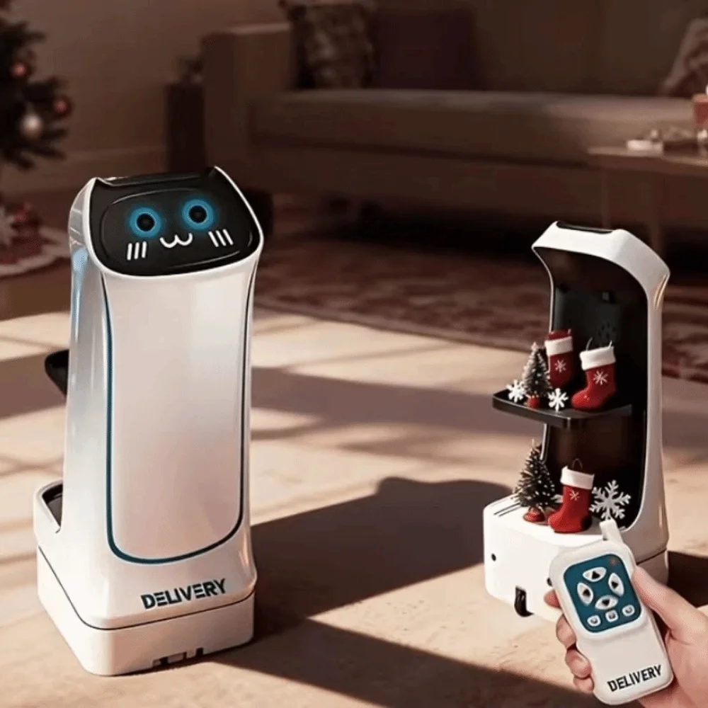 Light And Sound Food Delivery Robot 2.4GHz Automatic Intelligent Robot Remote Control Car Induction Remote-controlled