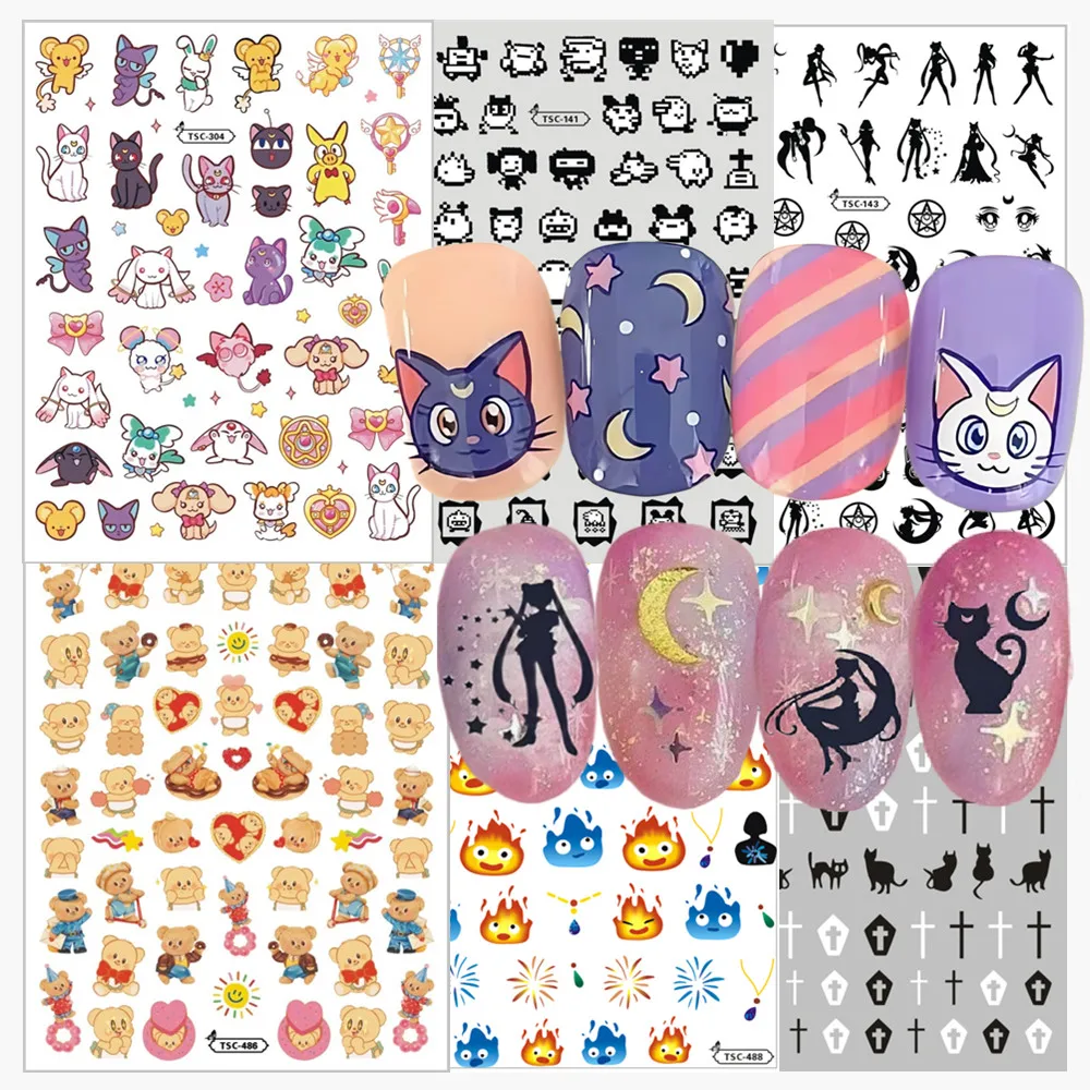 

Anime cute cats Newest Cute Bear Xmas Bear Lisafran 3d Nail sticker Nail Decal TSC-143 NEW