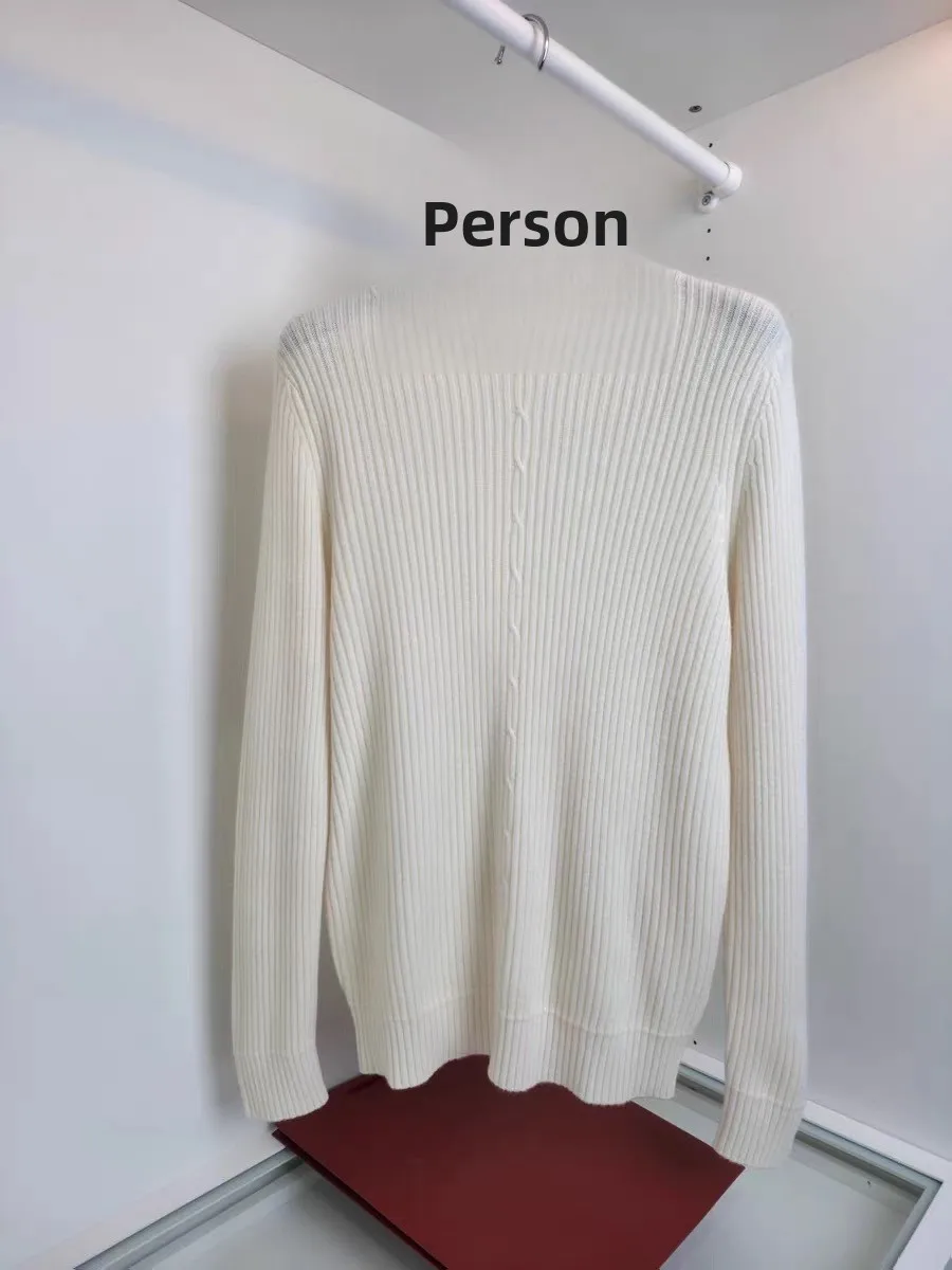 

Men's Knitted Wool Sweater round Ne k Pattern Casual Loose Fit Long Sve Busin Simple Sle Autumn Winter New Arrival