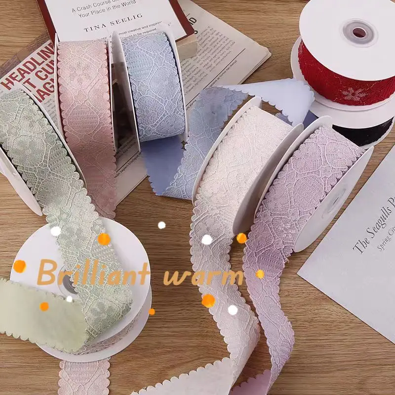 

10 Yards 38mm Gold/silver Lace Silk Screen with Glossy Handmade Bow Hair Accessories Clothing Fresh Flowers Decorative Ribbons