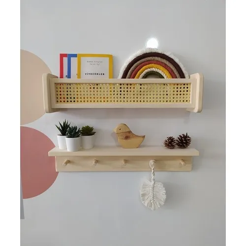 

Babyroomstore Hazeranlı Wood Rack & Wood Hanging Rack Dual Rack 60CM