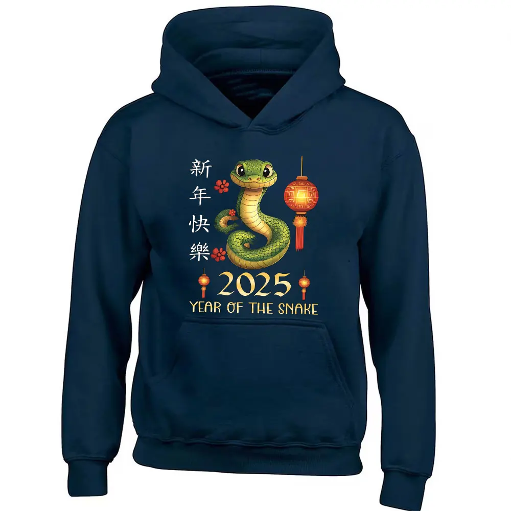 Unisex Year of The Snake 2025 Front Back Hoodie Crafts Lantern Aesthetic Y2k Clothes Hoodies Men Women Pullover Kawaii Clothes