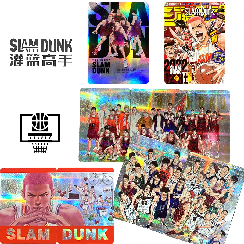 

9Pcs/set Slam Dunk Sakuragi Hanamichi DIY Homemade Bronzing Flash Card Christmas Birthday Gift Game Toys Collection Card