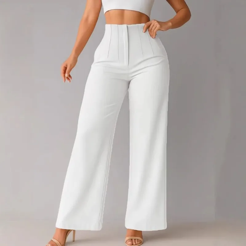 

Elegant Women's Pants 2026 Spring Summer New Style Leisure Solid Color Spring Summer Wide-Leg Trousers Suit Long Pant for Female