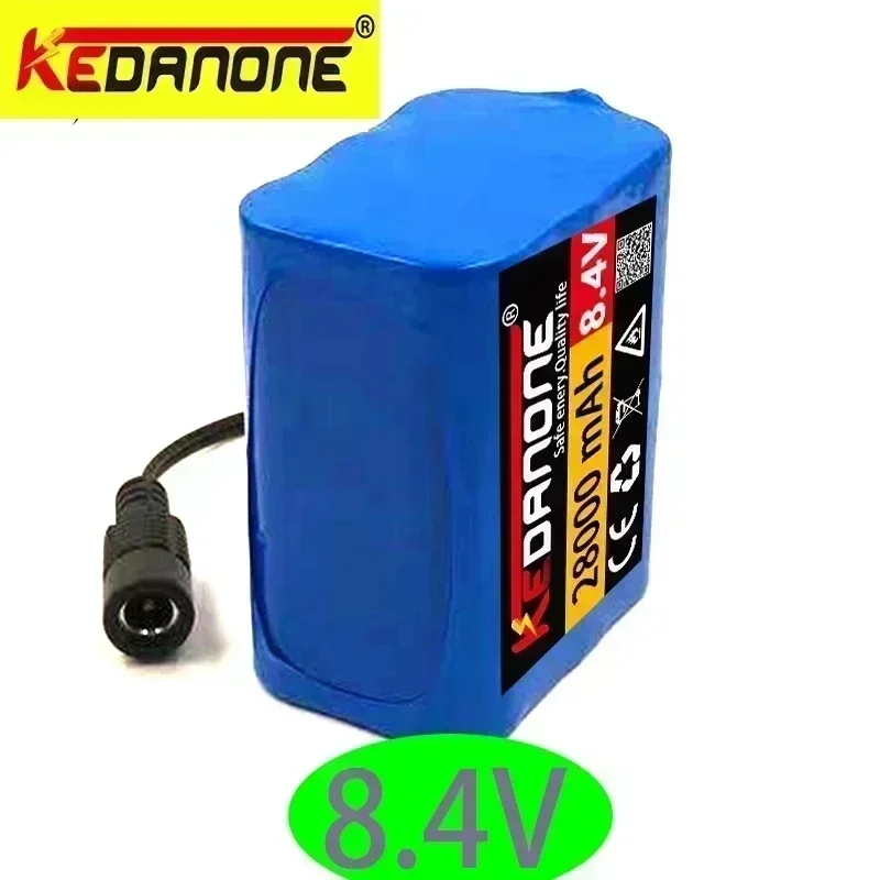 

New 8.4V 28000mAh 18650 Battery Pack 6 x 18650 lithium ion Rechargeable Battery Pack for Bike Bicycle Light Headlamp