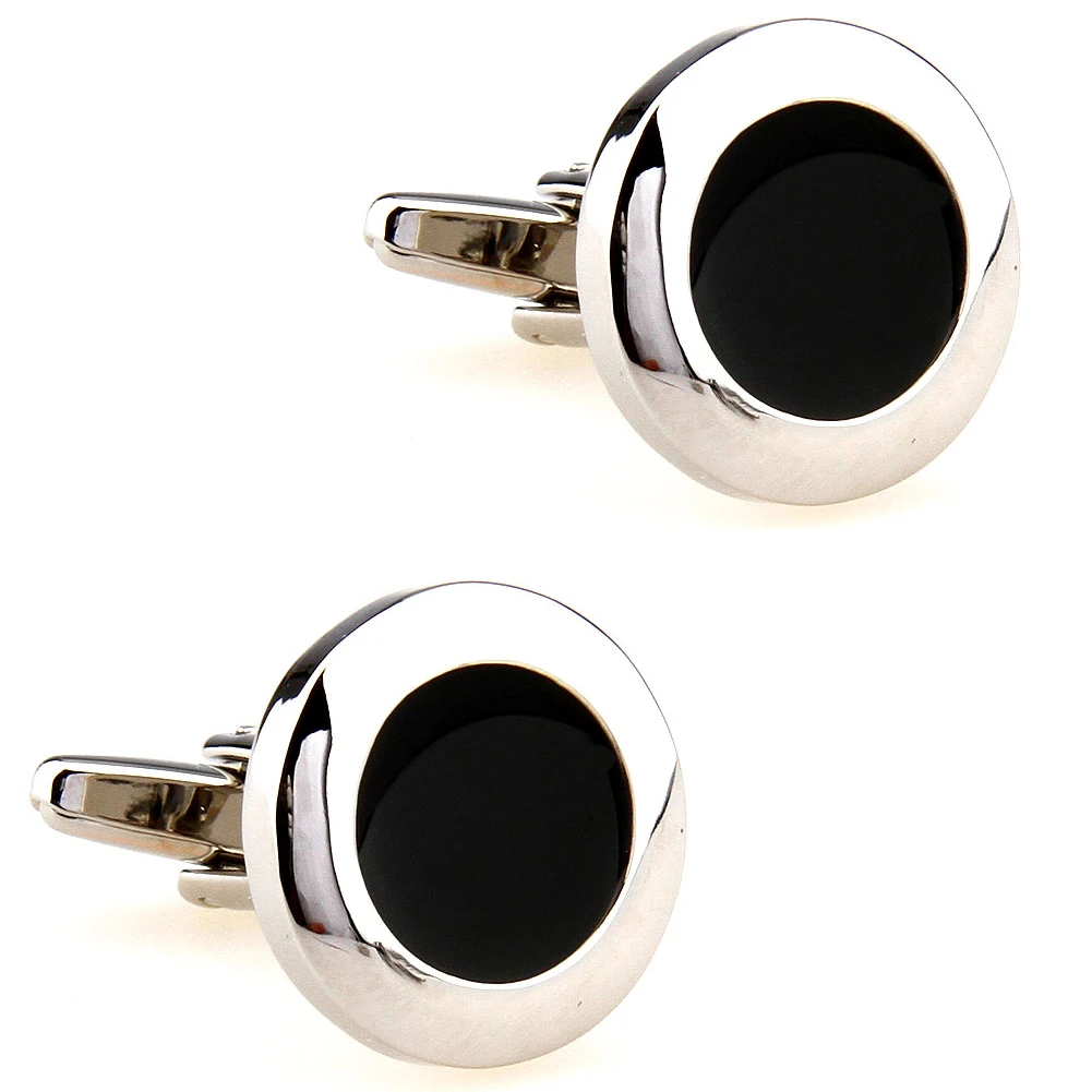 

4 вида стилей, эмалированные запонки TZG, мужские запонки, черные, 1 пара, завод