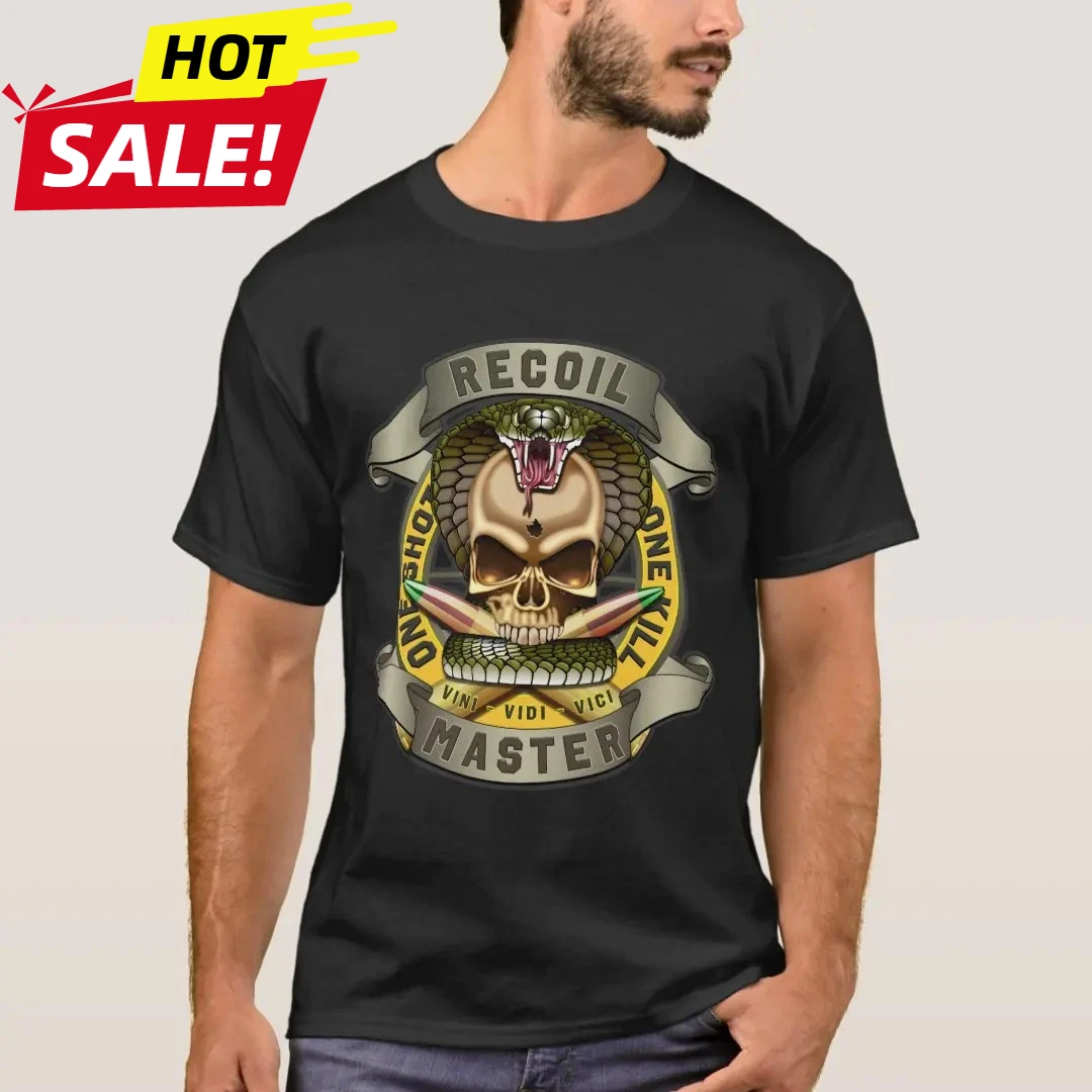 Recoil Master Snake Skull Sniper T-Shirt 100% Cotton O-Neck Summer Short Sleeve Casual Mens T-shirt Size S-3XL