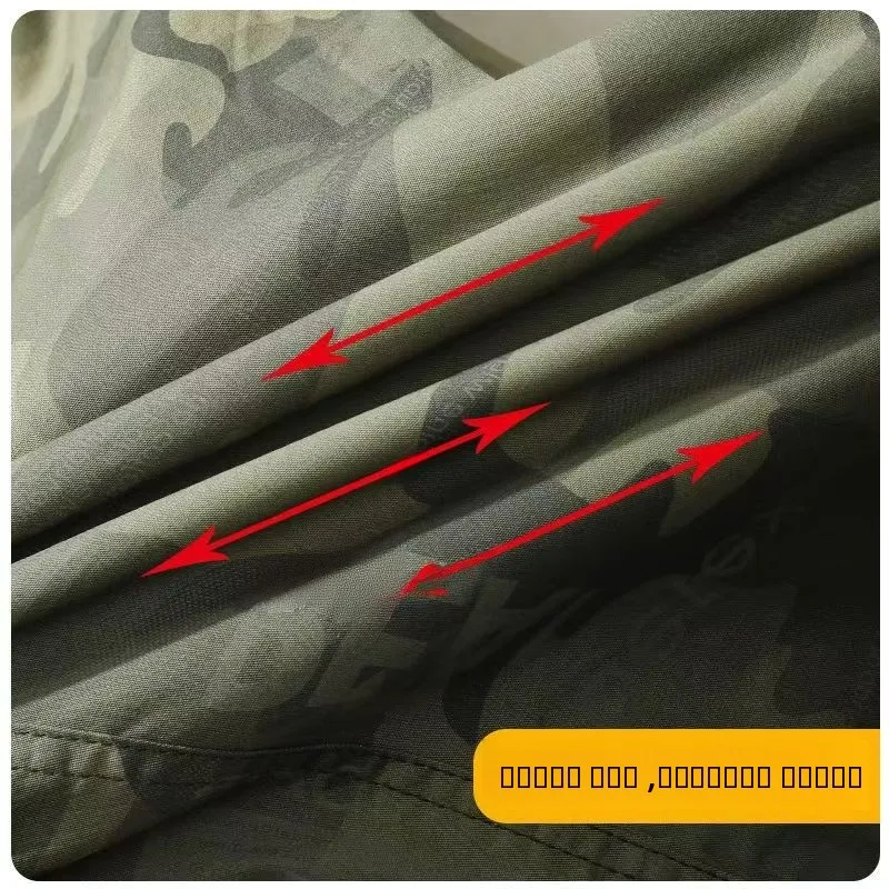 純綿春夏作業服セットメンズ弾性労働保護迷彩スーツ自動車修理溶接耐性…