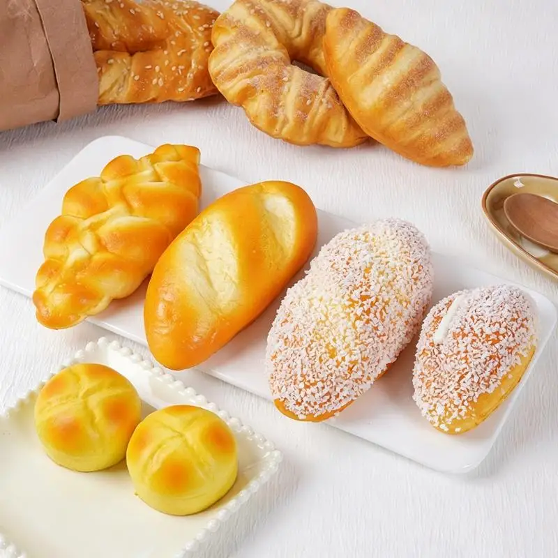 Simulation Bread Squeeze Slow Rising Stress Relief Toy Realistic Food Model Squeeze Toy For Photography Prop Desktop Decor Gift