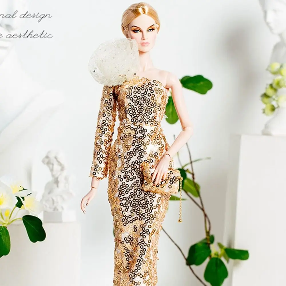 Neue Europäische Spitze Goldene Kleid Set Mode DIY Brautkleider 6 Stile Kleidung Zubehör für 30 cm BJD