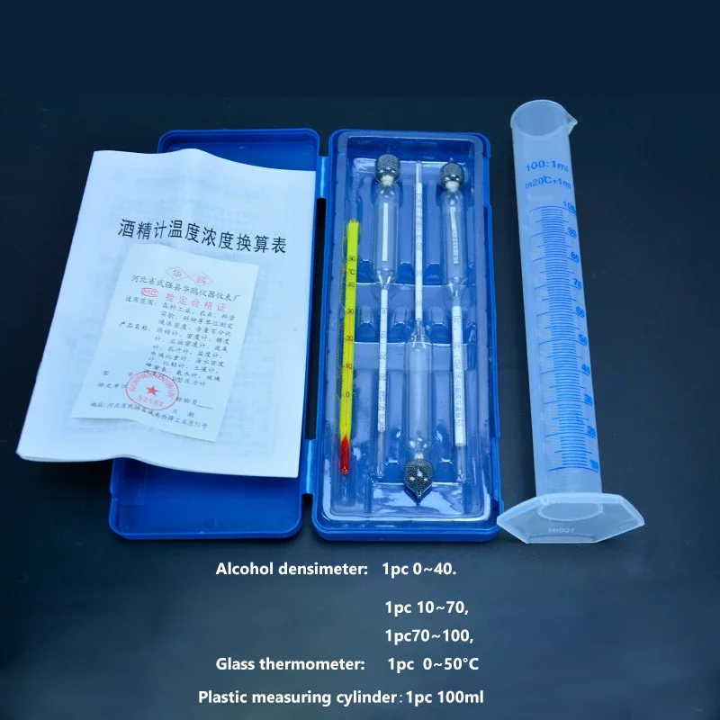 Glass liquor meter alcohol detection alcohol meter Alcohol densitometer set