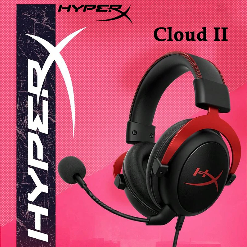 HyperX Cloud II Gaming Headset 7.1 Surround Sound/With USB sound card/Detachable Mic for PC/PS Cloud 2 Gamer Wired Headphone