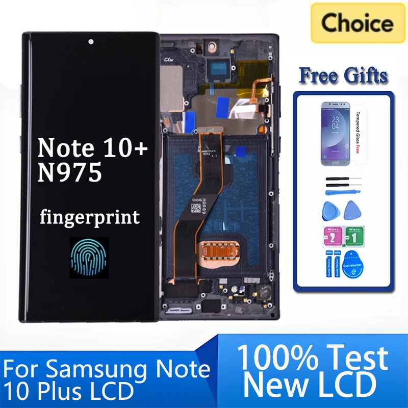 

AMOLED Note 10 Plus Screen For Samsung Note10+ N975F Lcd Display Touch Screen with Frame Support S Pen Fingerprints