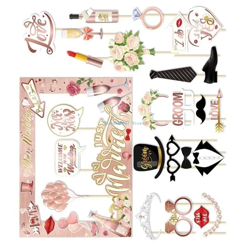 896B Colorful Wedding Photo Booth Props and Frame To Enhances Your Party Atmospheres