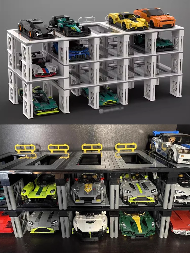 MOC Technische auto Grootschalige snelheidsvoertuigen Garage Fit 8 brede parkeerplaatsen Displaystandaardsets Bouwstenen Speelgoed Cadeau - afbeelding 2