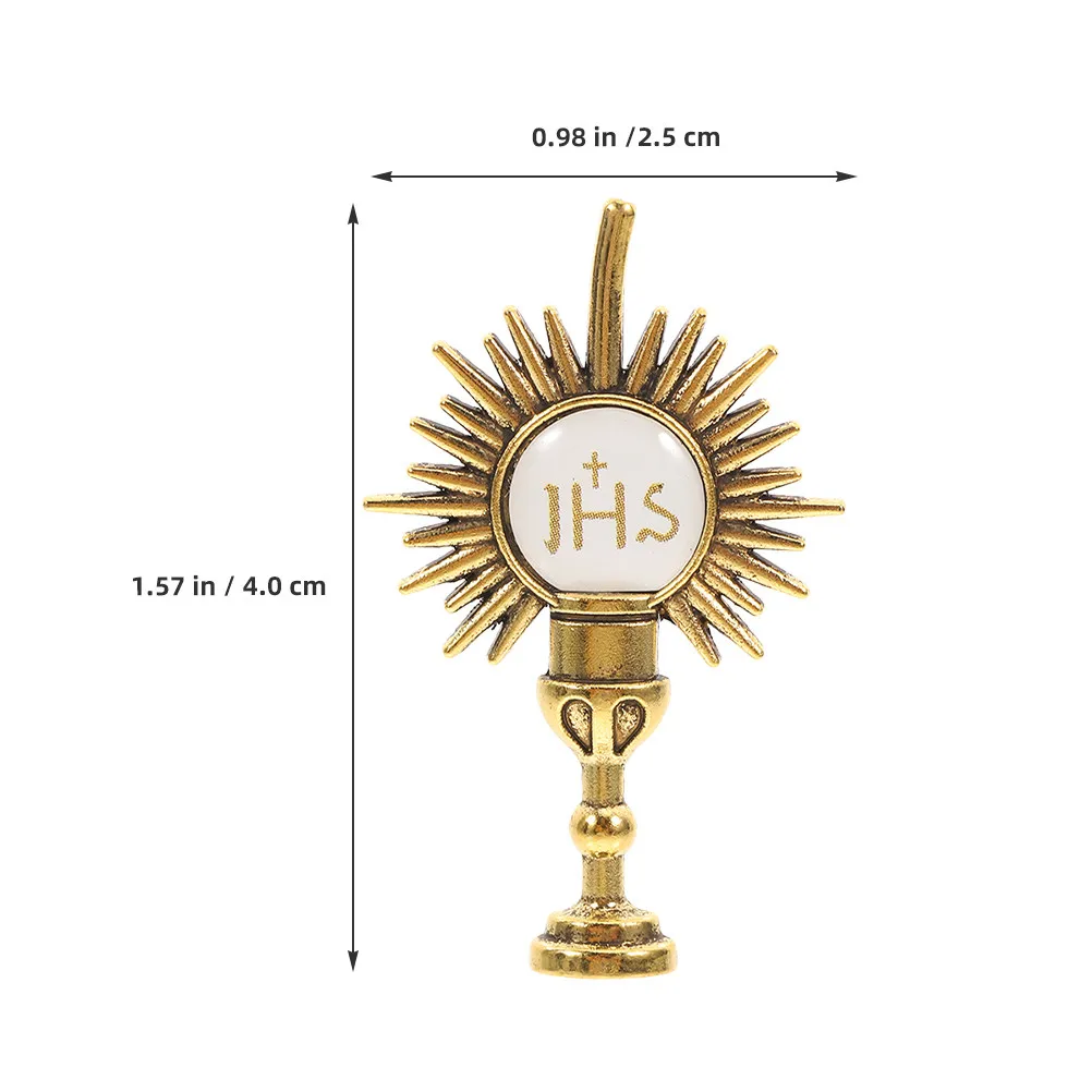 4Pcs Religious Catholic Brooch Set First Communion Holy Chalice Zinc Alloy Lapel Pin Breastpin for Clothing Hat Scarf Backpack