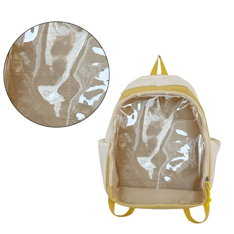 Japanese Transparent Backpack Fashion PVC School Bag Large Capacity Daypack Casual Rucksack for Adults F3MD