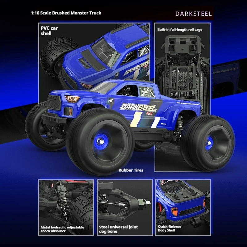 Udi UD1610PRO RC الزواحف كبيرة القدم على الطرق الوعرة فرش التحكم عن بعد نموذج سيارة عزم دوران عالي ميتال جير 4WD للهوايات لعبة