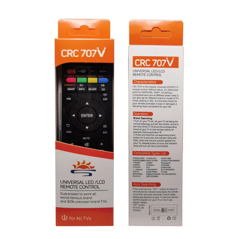 AYHF Universal For Youtube Netflix Flat Penal Smart LED LCD Tv Remote Control CRC707V