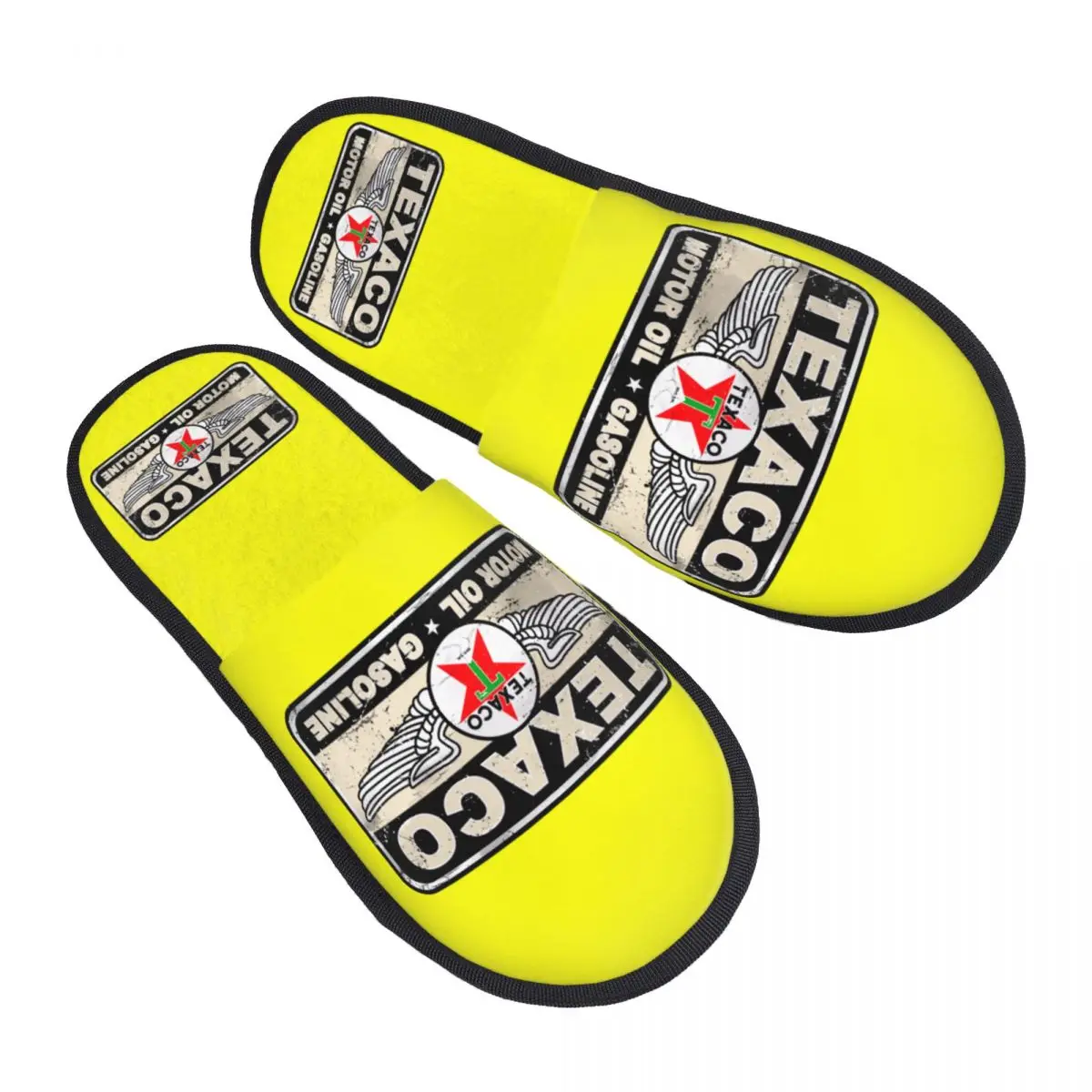

Custom Vintage Texaco Sign Soft Memory Foam House Slippers Women Cozy Warm Anti-skid Sole Slipper