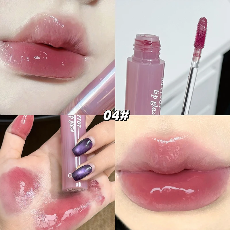 Feuchtigkeitsspendender Spiegelwasser-Lipgloss, langanhaltender Lippenstift, der nicht leicht verblasst, flüssiger Lippenstift, nicht klebender Lippenbalsam, koreanische Kosmetik.