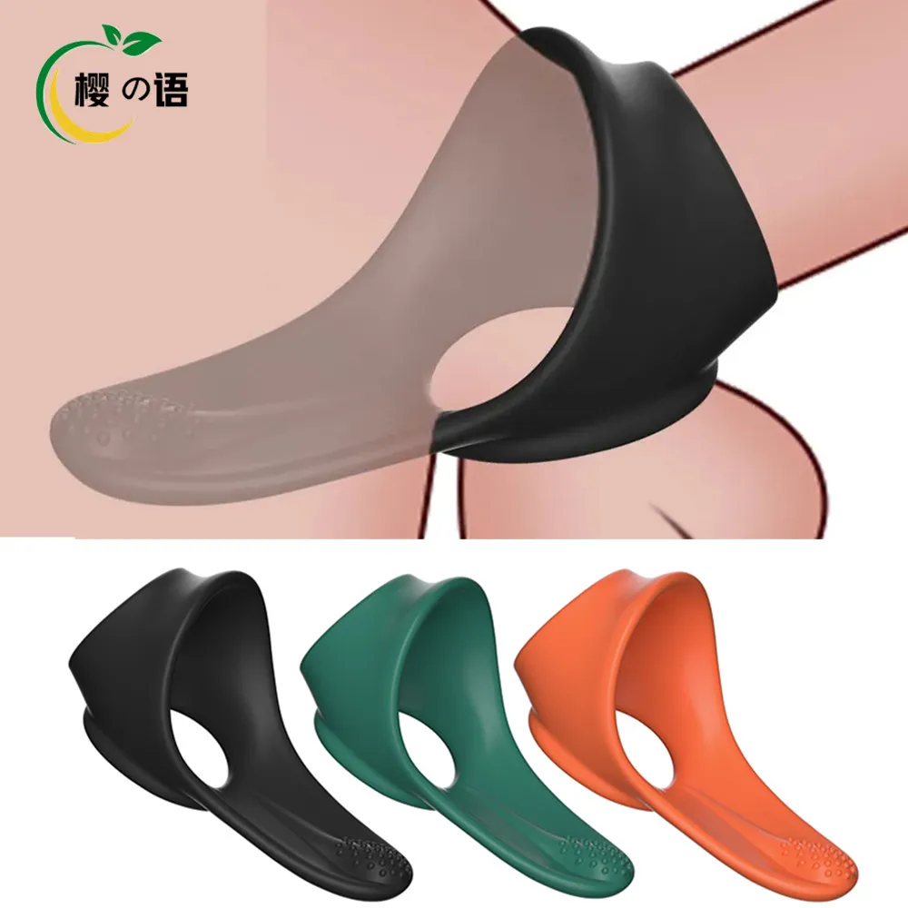 Reusable Soft Silicone Cock Ring Enhance Erections Scrotal Lock Delayed Ejaculation Penis Sleeve Dick Bondage Sex Toys for Men