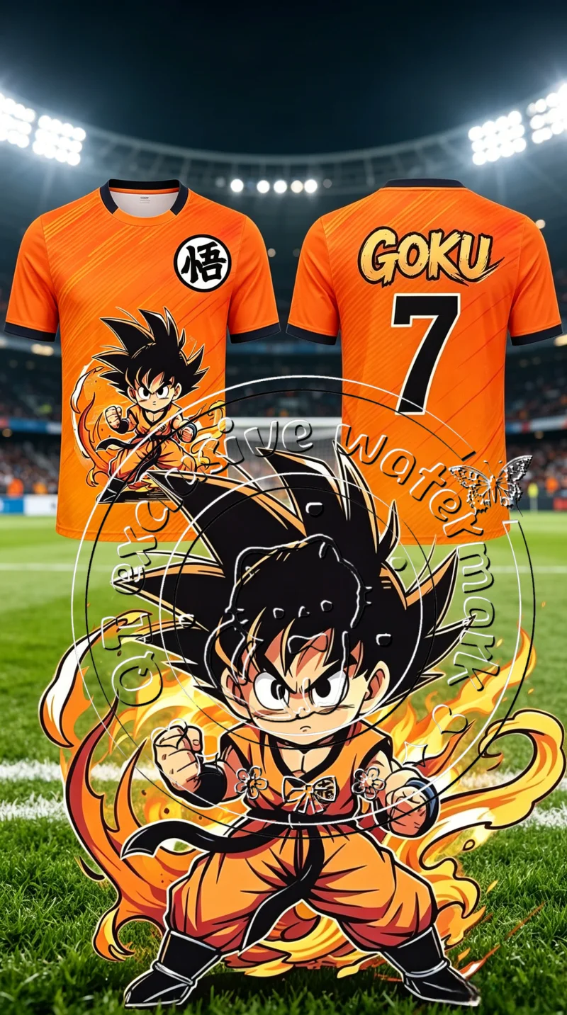 Hot Dragon Ball Cute Mini Goku No.7 Turtle School Logo Football Shirt 3D Full Print Unisex Vintage Anime Sports Short Sleeve Top