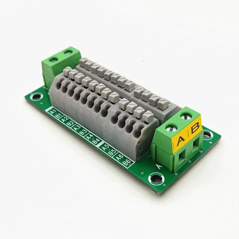 Spring Connector 2x12 position terminal block distribution module 16Amp 48V .