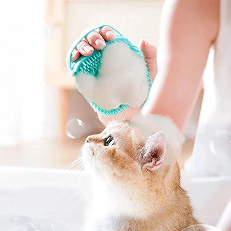 

Pet Bathing Brush Soft Silicone Massager Shower Gel Bathing Brush Clean Tools Comb Dog Cat Cleaning Grooming Supplies