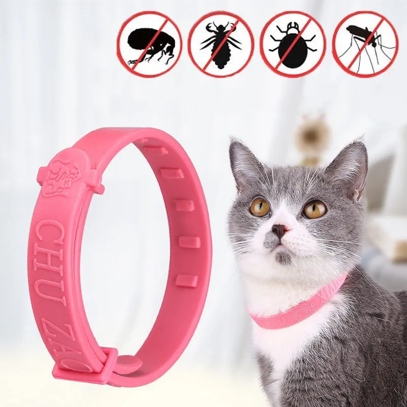 Pet Dog Cat Collar Anti Flea Mite Lice Insecticide Mosquito Outdoor Adjustable Pet Collar Cat Accessories Long-term Protection