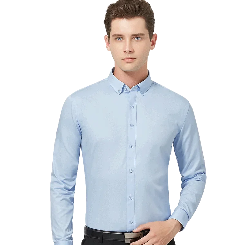 New in shirt plus size cotton 8xl long-sleeve shirts for men solid slim fit formal shirt office tops business dress clothes