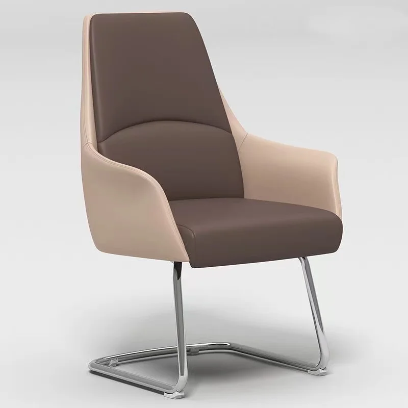 #Simple white office chair, conference chair, multi-functional ergonomic recliner