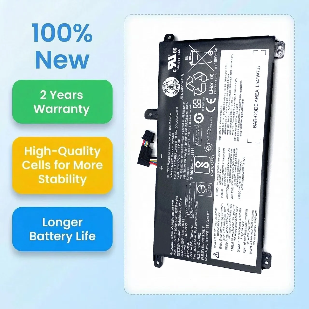 

Новая батарея для ноутбука 01AV493 32Wh для Lenovo ThinkPad T570 T580 P51S P52S SB10L84121 00UR890 00UR891 00UR892 SB10L84122 SB10L84123