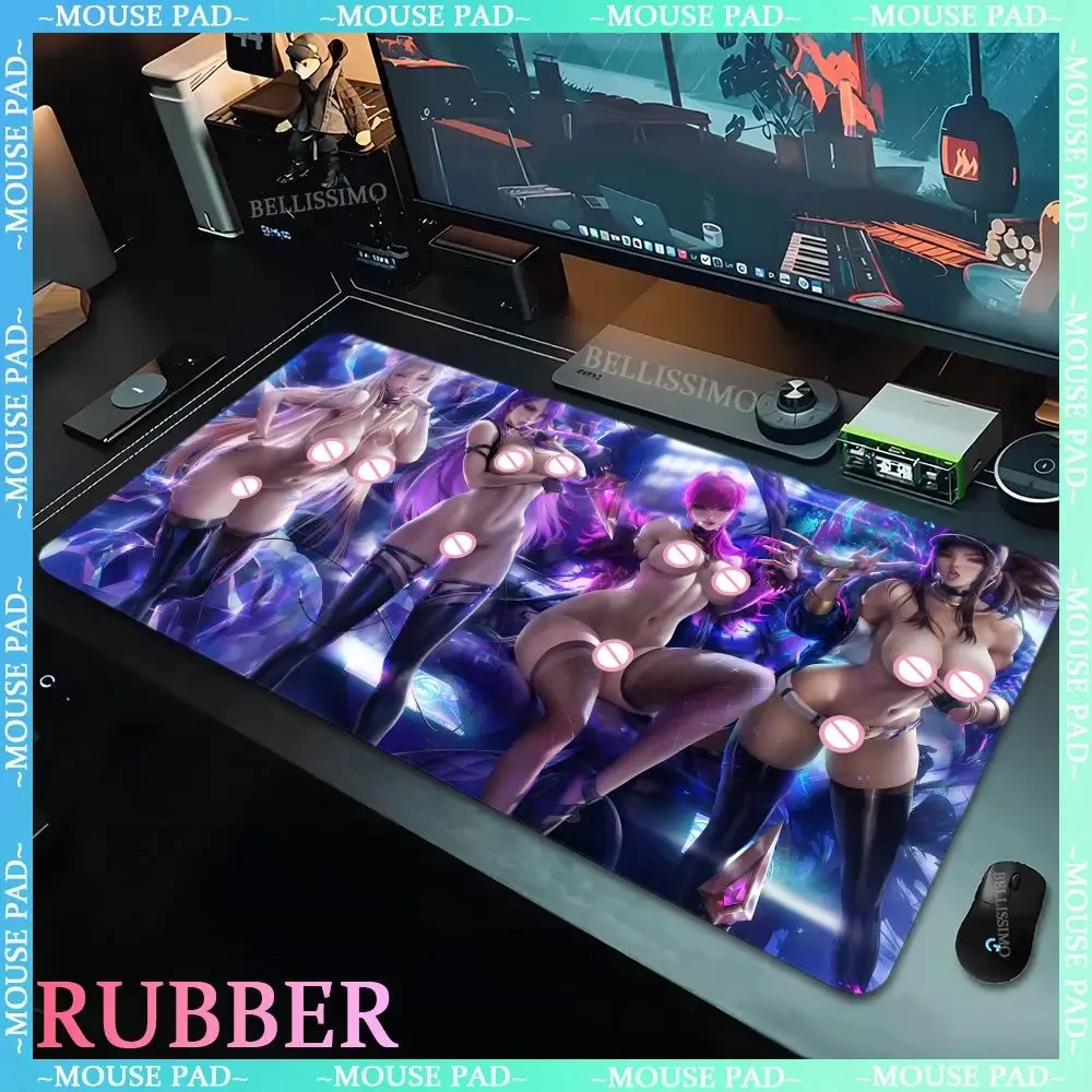 Rubber Anti-slip Mouse Pad XXL HD Print Anime Sexy Girl Big Breast Gamer Keyboard Pad Nude Large Mouse Desk mat Otaku Mouse Pads