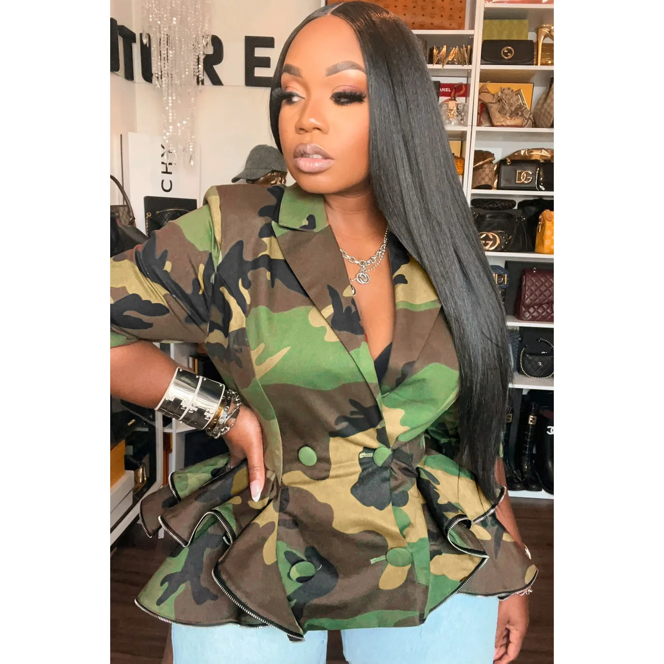 

Камуфляжные куртки с рюшами, топы, женские укороченные камуфляжные пальто Y2K, уличная одежда, зима-осень 2024, элегантные сексуальные женские куртки, пальто