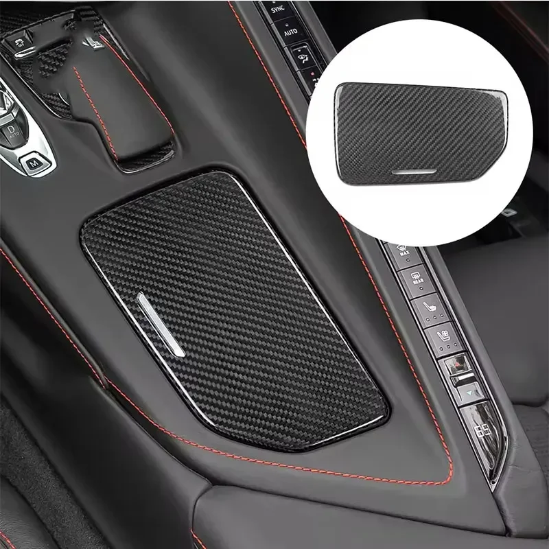 

Для Chevrolet Corvette C8 настоящий сухой углеродное волокно, центральный держатель для чашки, наклейка, аксессуары для интерьера, украшение, модификация
