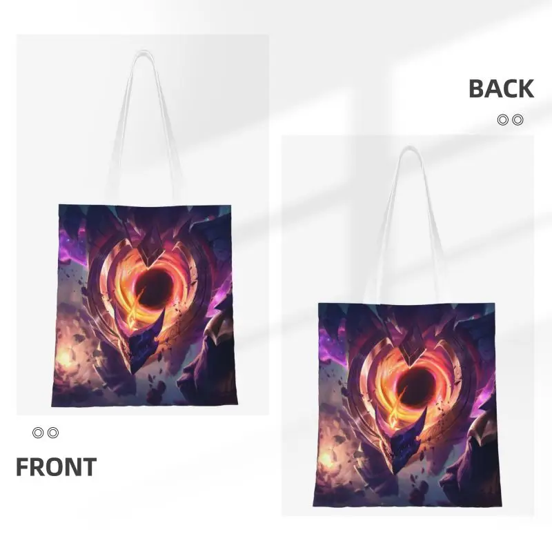 Nach League Video Spiele Legends Einkaufen Leinwand Tasche Frauen Reusable Lebensmittel Stern Malphite Tote Shopper Taschen