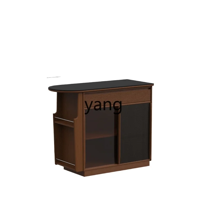 

Yjq Solid Wood Stone Plate Bar Cabinet Living Room Partition Kitchen Island Console Storage Sideboard Cabinet