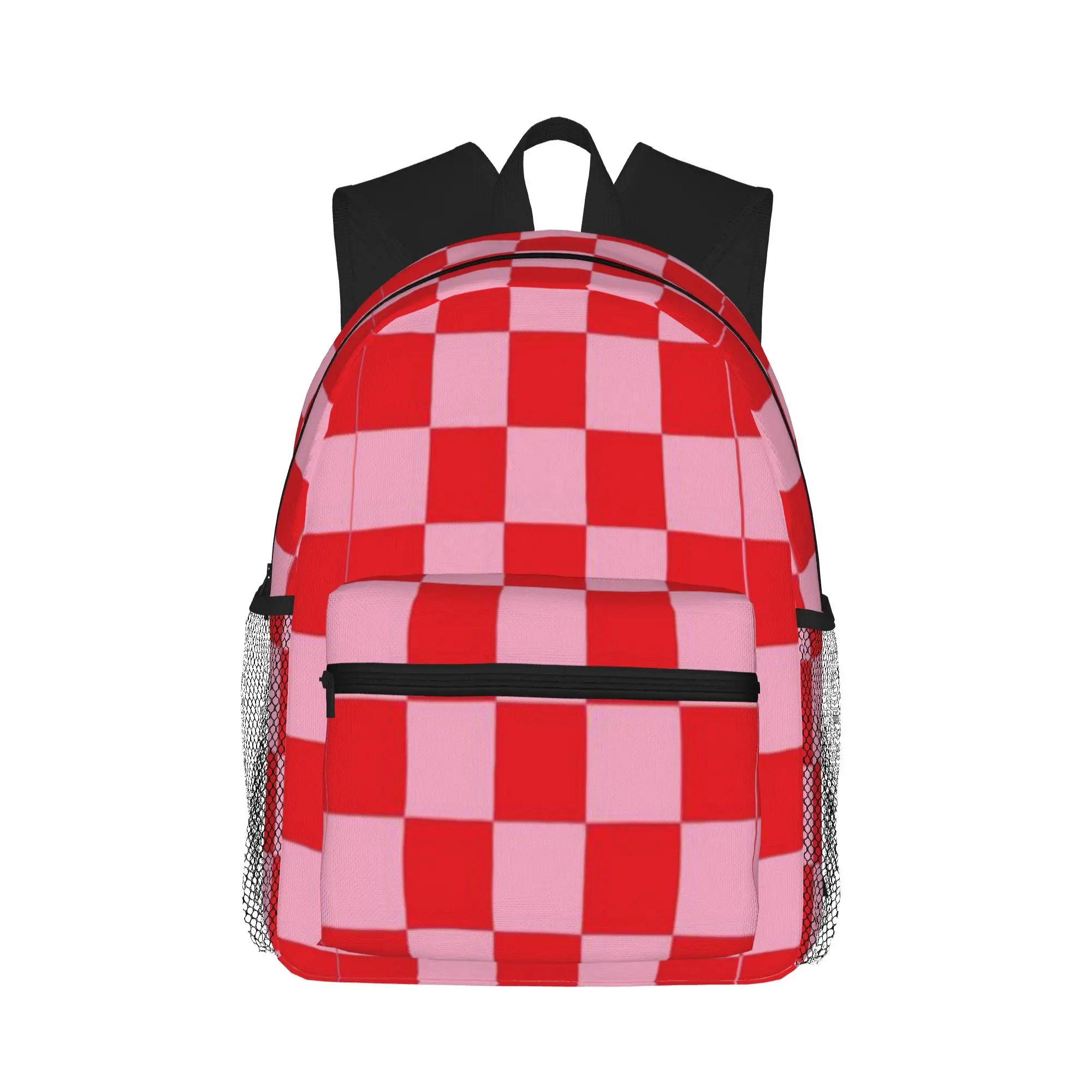 

Checkered Pink and Red Casual Backpack for Students and Adults Man backpack
