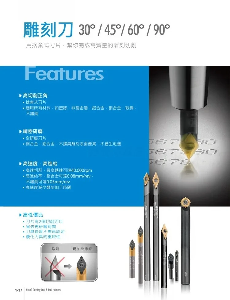 For Nine9 durable bl-ade holder BC06-CT engraving kn-ife 30 ° 45 ° 60 ° 99619-X060-06L 1pcs