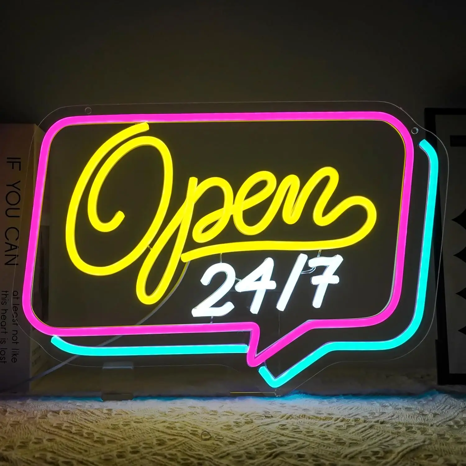 فتح 24/7 النيون عكس الضوء 24 ساعة LED أضواء النيون للأعمال المفتوحة بار مقهى المتاجر فندق حانة مطعم ديكور هدية USB