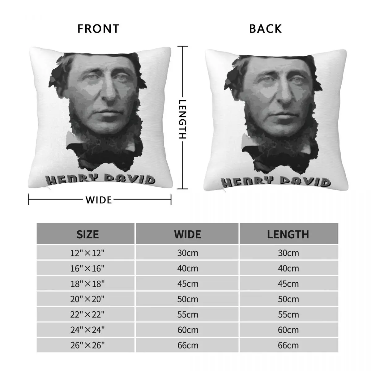 Writing With Henry David Thoreau Square Pillowcase Polyester Linen Velvet Pattern Zip Decor Room Cushion Cover