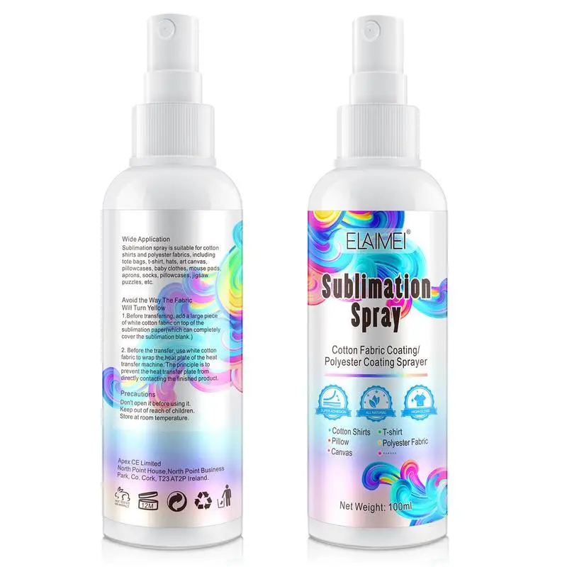 100ml Sublimation Coating Spray For 100 Pure Cotton Materials Such As Clothes T-shirts Hats Fabric Baking-Free Coating Spray