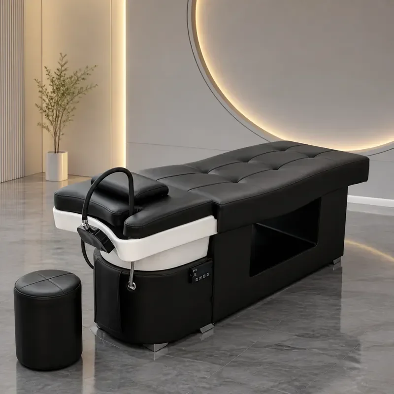 Thai Curved Hair Treatment Shampoo Bed for Beauty and Barber Shop Waterfall Water Circulation Massage Head Spa Chair