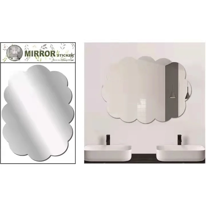 2 Mirror Decorative Cloud Acrylic Sticker Rooms 30x20cm